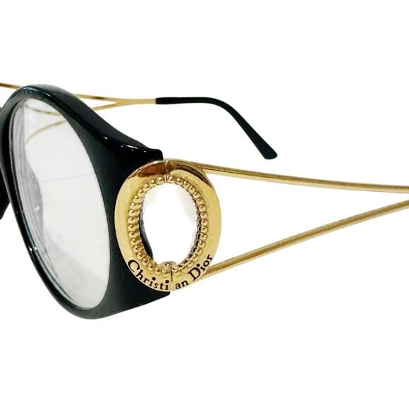 Christian Dior Vintage 80s/90s Black and Gold 2661 Sunglass Frames Marc Bohan - Picture 2 of 13